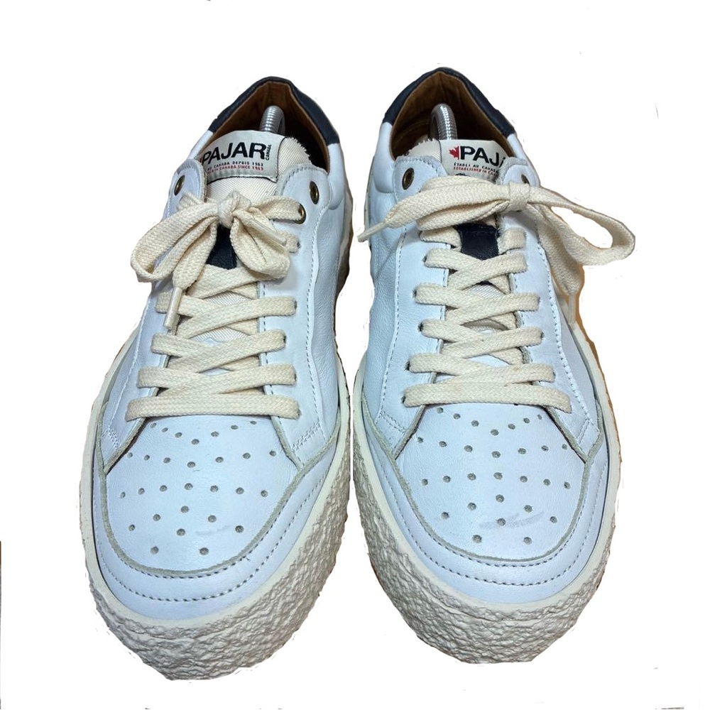 Pajar White & Black Leather Sneakers – Men’s Size 10 – Montreal Purchase